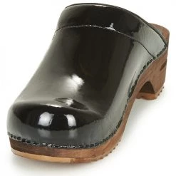 Chaussures Femme Sabots Sanita CLASSIC PATENT Noir -Mules Soldes2022 106882 500 C