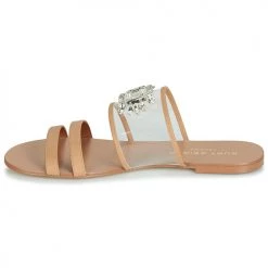 Chaussures Femme Mules KG by Kurt Geiger PIA VINYL SANDAL Camel -Mules Soldes2022 12852653 500 D