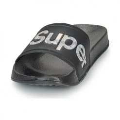 Chaussures Femme Claquettes Superdry HOLO INFIL POOL SLIDE Noir -Mules Soldes2022 16366327 500 C