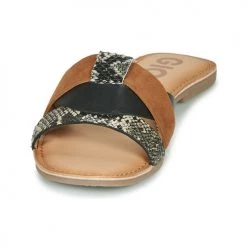 Chaussures Femme Mules Gioseppo LANTANA Noir / Cognac -Mules Soldes2022 16728420 500 C