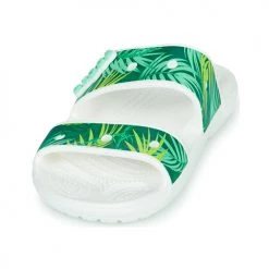 Chaussures Femme Claquettes Crocs CLASSIC CROCS TROPICAL SANDAL Blanc / Vert -Mules Soldes2022 18864980 500 C