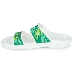 Chaussures Femme Claquettes Crocs CLASSIC CROCS TROPICAL SANDAL Blanc / Vert -Mules Soldes2022 18864980 500 D