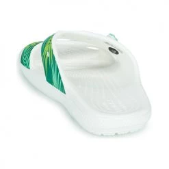 Chaussures Femme Claquettes Crocs CLASSIC CROCS TROPICAL SANDAL Blanc / Vert -Mules Soldes2022 18864980 500 E