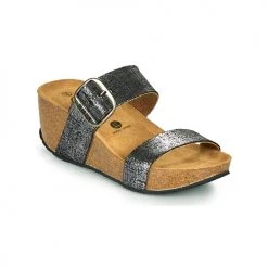 Chaussures Femme Mules Plakton SO ROCK Noir métalisé