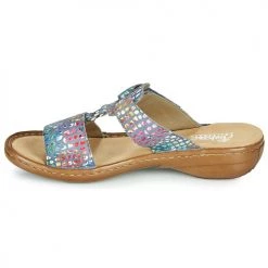 Chaussures Femme Mules Rieker FOUNNA Multicolore -Mules Soldes2022 18979134 500 D