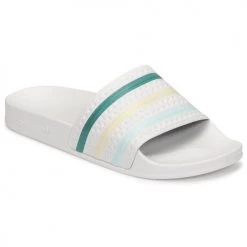 Chaussures Femme Claquettes adidas Originals ADILETTE Blanc / Vert / Rose