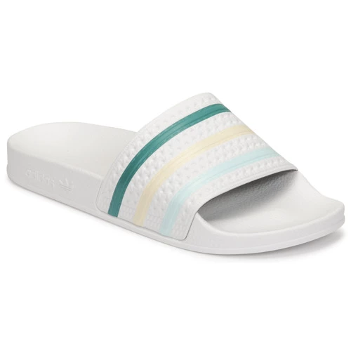 Chaussures Femme Claquettes adidas Originals ADILETTE Blanc / Vert / Rose 3 Chaussures Femme Claquettes adidas Originals ADILETTE Blanc / Vert / Rose