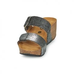 Chaussures Femme Mules Plakton SO ROCK Noir métalisé -Mules Soldes2022 20518939 500 C