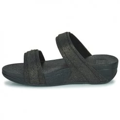 Chaussures Femme Mules FitFlop Lulu Adjustable Slide - Sparkle Noir -Mules Soldes2022 21089209 500 D