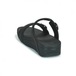 Chaussures Femme Mules FitFlop Lulu Adjustable Slide - Sparkle Noir -Mules Soldes2022 21089209 500 E