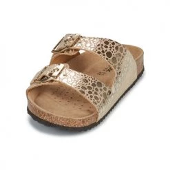 Chaussures Femme Mules Geox D BRIONIA Rose / Doré -Mules Soldes2022 21201121 500 C