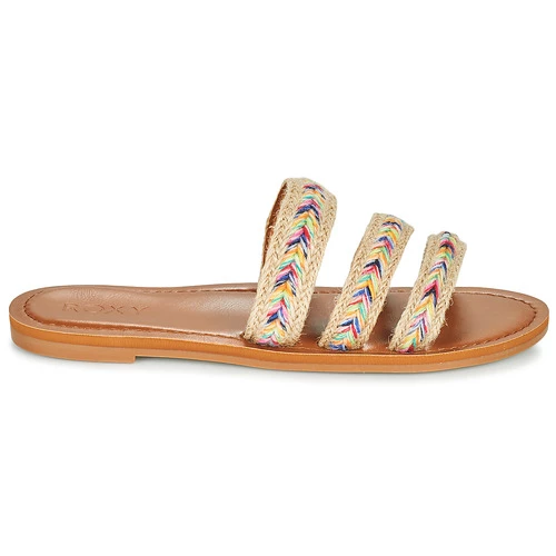 Chaussures Femme Mules Roxy WYLD ROSE Beige / Multi 4 Chaussures Femme Mules Roxy WYLD ROSE Beige / Multi – Image 2