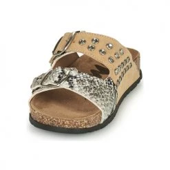 Chaussures Femme Mules Meline SUN4 Beige / Noir -Mules Soldes2022 21206901 500 C