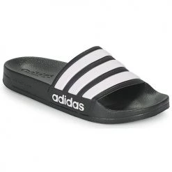 Chaussures Claquettes adidas Performance ADILETTE SHOWER Noir / Blanc