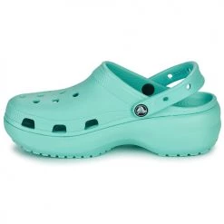 Chaussures Femme Sabots Crocs CLASSIC PLATFORM CLOG W Turquoise -Mules Soldes2022 21667674 500 D