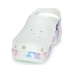 Chaussures Femme Sabots Crocs CLASSIC PLATFORM DREAM CLOG W Blanc / Multicolore -Mules Soldes2022 21667690 500 C