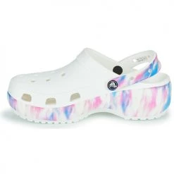 Chaussures Femme Sabots Crocs CLASSIC PLATFORM DREAM CLOG W Blanc / Multicolore -Mules Soldes2022 21667690 500 D