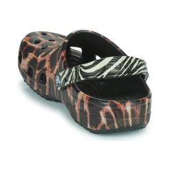 Chaussures Femme Sabots Crocs CLASSIC ANIMAL REMIX CLOG Noir / Léopard -Mules Soldes2022 21667711 500 E
