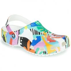 Chaussures Femme Sabots Crocs CLASSIC RETRO RESORT CLOG Blanc / Multicolore