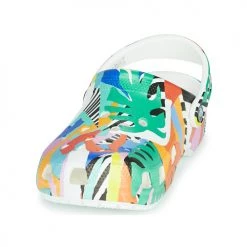 Chaussures Femme Sabots Crocs CLASSIC RETRO RESORT CLOG Blanc / Multicolore -Mules Soldes2022 21667718 500 C