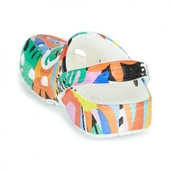 Chaussures Femme Sabots Crocs CLASSIC RETRO RESORT CLOG Blanc / Multicolore -Mules Soldes2022 21667718 500 E