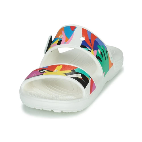 Chaussures Femme Mules Crocs CLASSICCROCSRETRORESORTSANDAL Blanc / Multicolore 5 Chaussures Femme Mules Crocs CLASSICCROCSRETRORESORTSANDAL Blanc / Multicolore – Image 3
