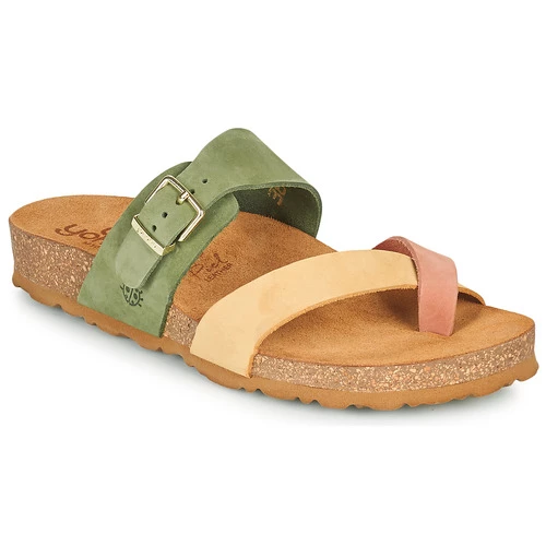 Chaussures Femme Mules YOKONO JERBA Vert / Rose 3 Chaussures Femme Mules YOKONO JERBA Vert / Rose