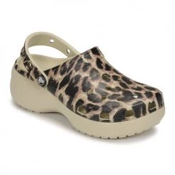 Chaussures Femme Sabots Crocs CLASSIC PLATFORM Beige / Leopard
