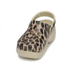 Chaussures Femme Sabots Crocs CLASSIC PLATFORM Beige / Leopard -Mules Soldes2022 22317508 500 C