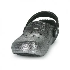 Chaussures Femme Sabots Crocs CLASSIC GLITTER LINED CLOG Noir / Argent -Mules Soldes2022 22802703 500 C
