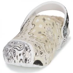 Chaussures Femme Sabots Crocs CLASSIC LINED BANDANA CLOG Blanc / Beige / Noir -Mules Soldes2022 22802720 500 C
