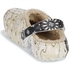 Chaussures Femme Sabots Crocs CLASSIC LINED BANDANA CLOG Blanc / Beige / Noir -Mules Soldes2022 22802720 500 E