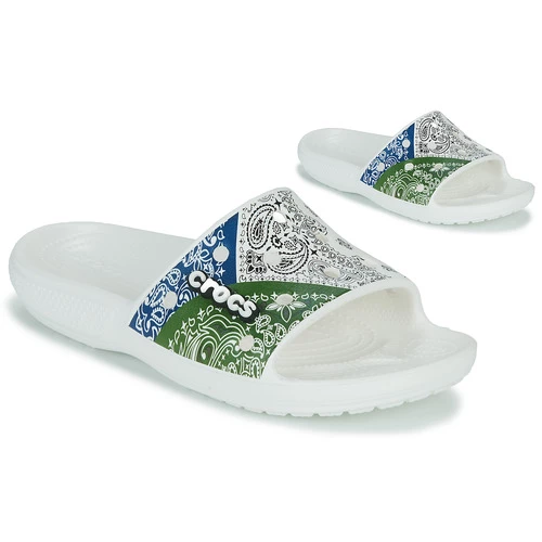 Chaussures Femme Claquettes Crocs CLASSIC CROCS BANDANA SLIDE Blanc / Multicolore 3 Chaussures Femme Claquettes Crocs CLASSIC CROCS BANDANA SLIDE Blanc / Multicolore