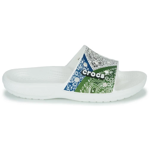 Chaussures Femme Claquettes Crocs CLASSIC CROCS BANDANA SLIDE Blanc / Multicolore 4 Chaussures Femme Claquettes Crocs CLASSIC CROCS BANDANA SLIDE Blanc / Multicolore – Image 2