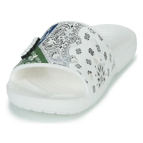 Chaussures Femme Claquettes Crocs CLASSIC CROCS BANDANA SLIDE Blanc / Multicolore 5 Chaussures Femme Claquettes Crocs CLASSIC CROCS BANDANA SLIDE Blanc / Multicolore – Image 3