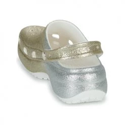 Chaussures Femme Sabots Crocs CLSCPLATFORMOMBREGLITTERCLOGW Blanc / Doré -Mules Soldes2022 22802726 500 E