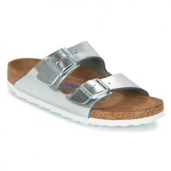 Chaussures Femme Mules Birkenstock ARIZONA SFB Argenté