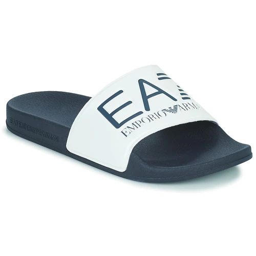Chaussures Claquettes Emporio Armani EA7 SEA WORLD VISIBILITY SLIPPER Blanc / Marine 3 Chaussures Claquettes Emporio Armani EA7 SEA WORLD VISIBILITY SLIPPER Blanc / Marine